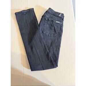 7 for all Mankind black denim straight leg 5 pocket jeans - Sz 28